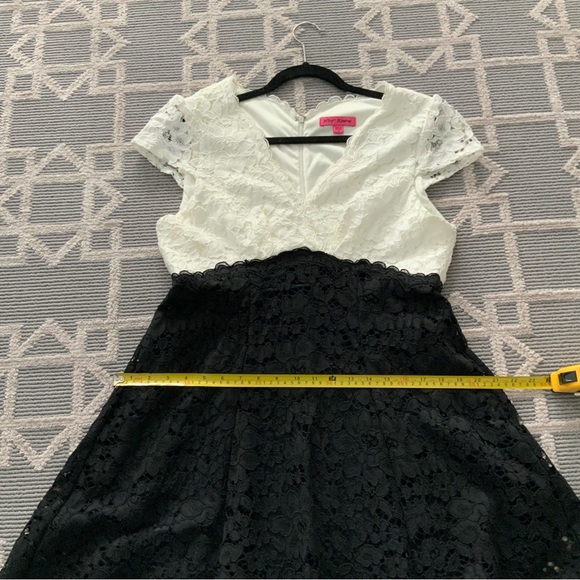 Betsey Johnson Black White Lace Fit and Flare - Picture 8 of 13